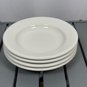 Set of 4x Buffalo China Vintage Restaurant Ware Cream Bread Plates 7 3/4"